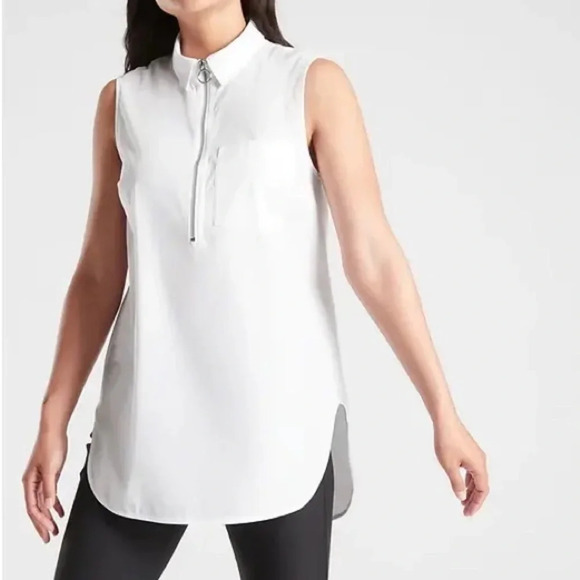 Athleta Uptown Shell White Sleeveless Commute Tank Top - Picture 1 of 5